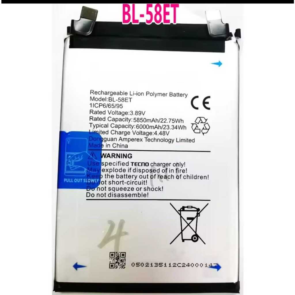bateria BL-58ET de 6000mAh para Tecno Pova 5 ... | Shopee Brasil