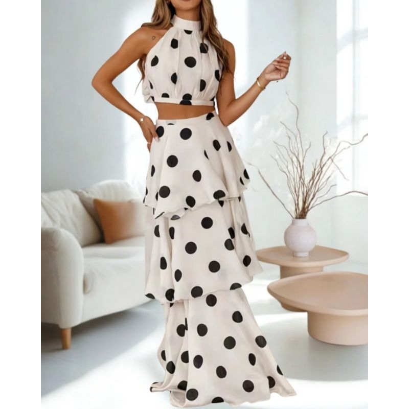 Conjunto Feminino, Cropped, Roupa Feminina Branca, Saia longa. | Shopee ...