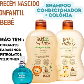 Kit Banho Shampoo + Condicionador + Colônia Sem Álcool -Recém Nascido -Bebê -Infantil - Sem lagrimas em Oferta na Shopee