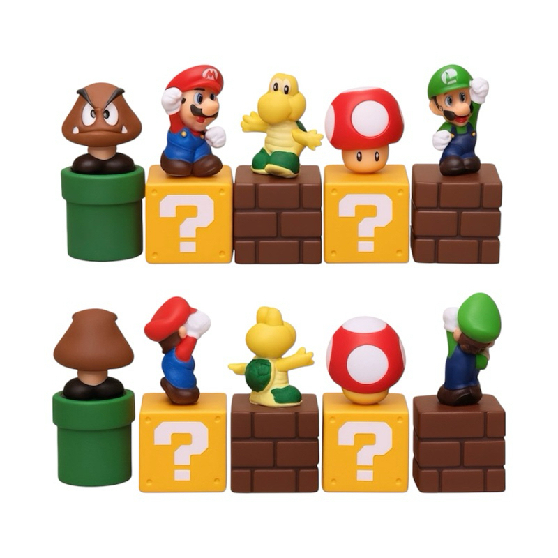 Kit 5 Bonecos Coleção Super Mario Bros Luigi Personagens em Oferta na Shopee