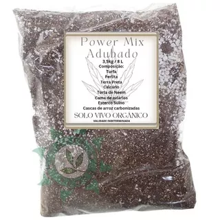 SUBSTRATO SOLO VIVO ADUBADO 3,5KG / 8L FERTILIZADO TERRA PERLITA ESTERCO ARROZ TORTA NEEM TURFA CALCÁRIO