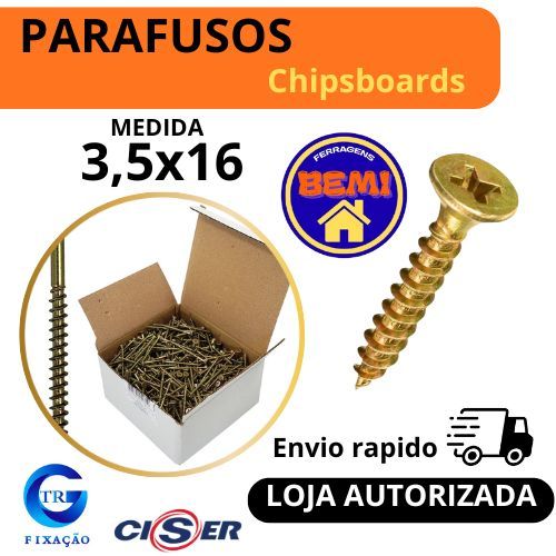 Kit Parafuso 35x16 para Madeira Chipboard Philips com 500 Parafusos ...
