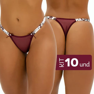 Calcinha Fio Dental Feminina Lingerie Sexy Kit 10 calcinhas Microfibra