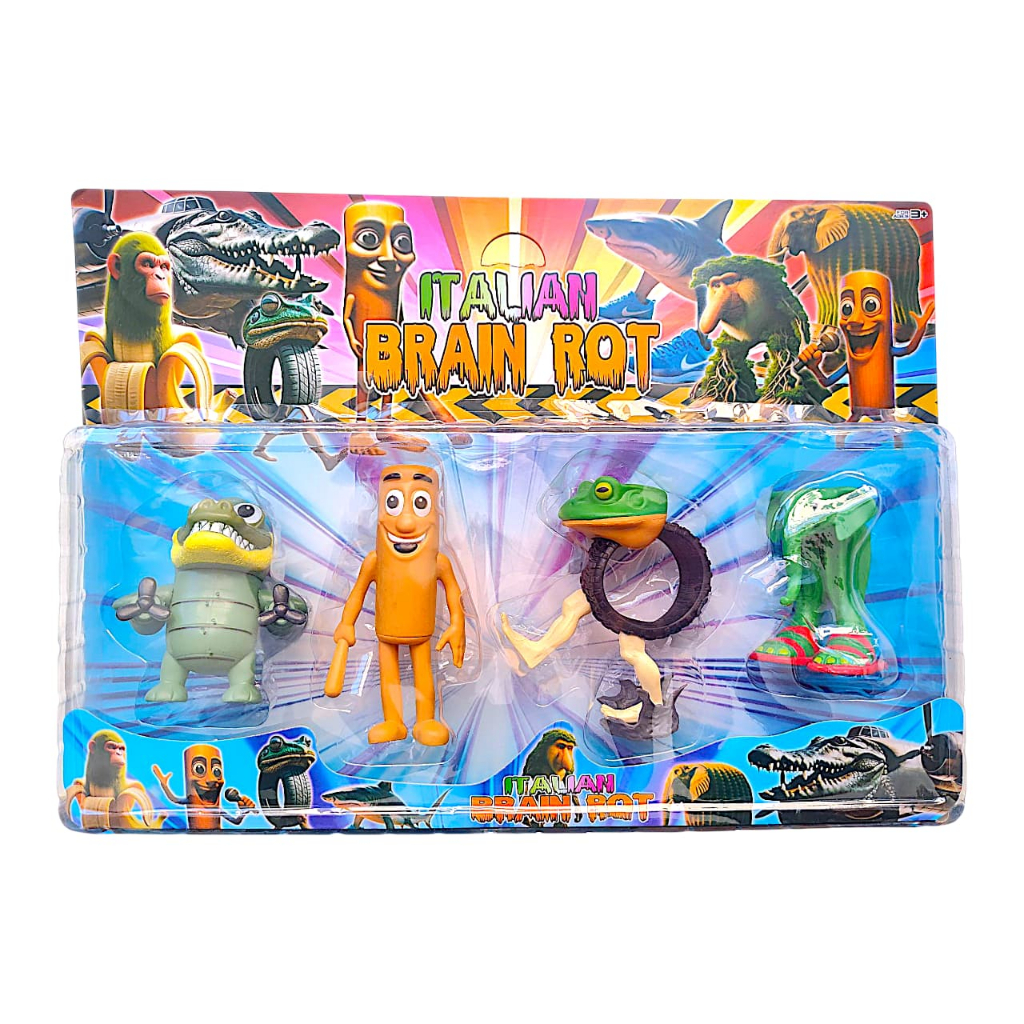 Kit 4 Bonecos Brainrot Italian Brinquedo Coleção Pvc 12cm | Shopee
