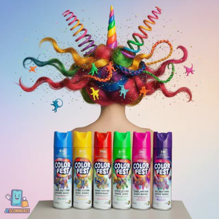 Spray Colorido Fluorescente Para Cabelo e Corpo – Tinta Temporária Carnaval Festa Color Fest