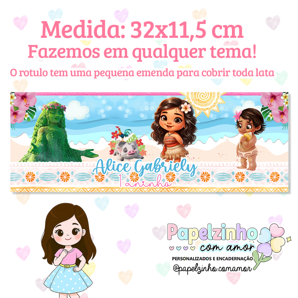 Rotulo para lata de leite 400g Moana Baby | Shopee Brasil