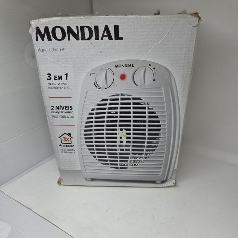 Mondial A-08 Aquecedor de ar 1500w termoventilação branco | Shopee Brasil