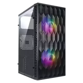Gabinete Gamer Vinik Wave Preto Lateral Acrilico com 2 Fans RGB