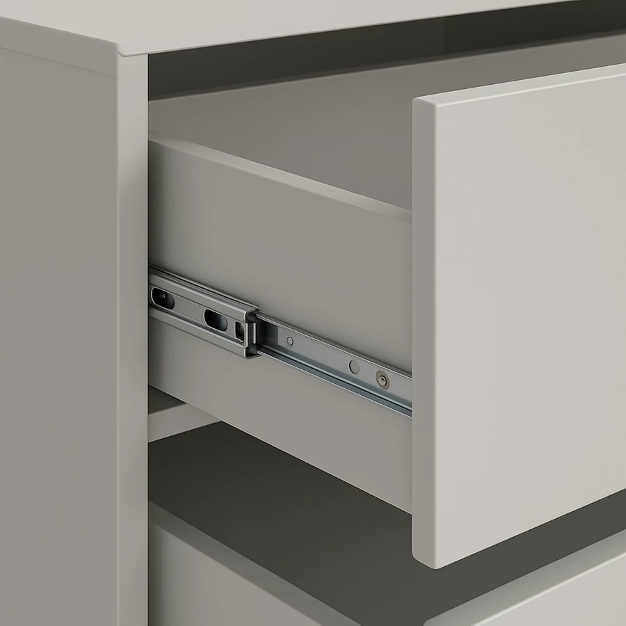 Mesa Cabeceira Eros 45cm 2 Gavetas estilo Industrial com Pés Dourado — foto 4 de 4