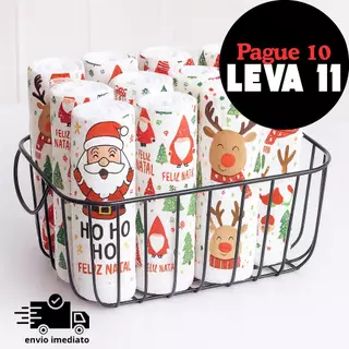 Kit 10 Panos Prato Natalinos Algodão Absorvente Natal Cozinha Estampado Bainha Pe Galinha Legitimo