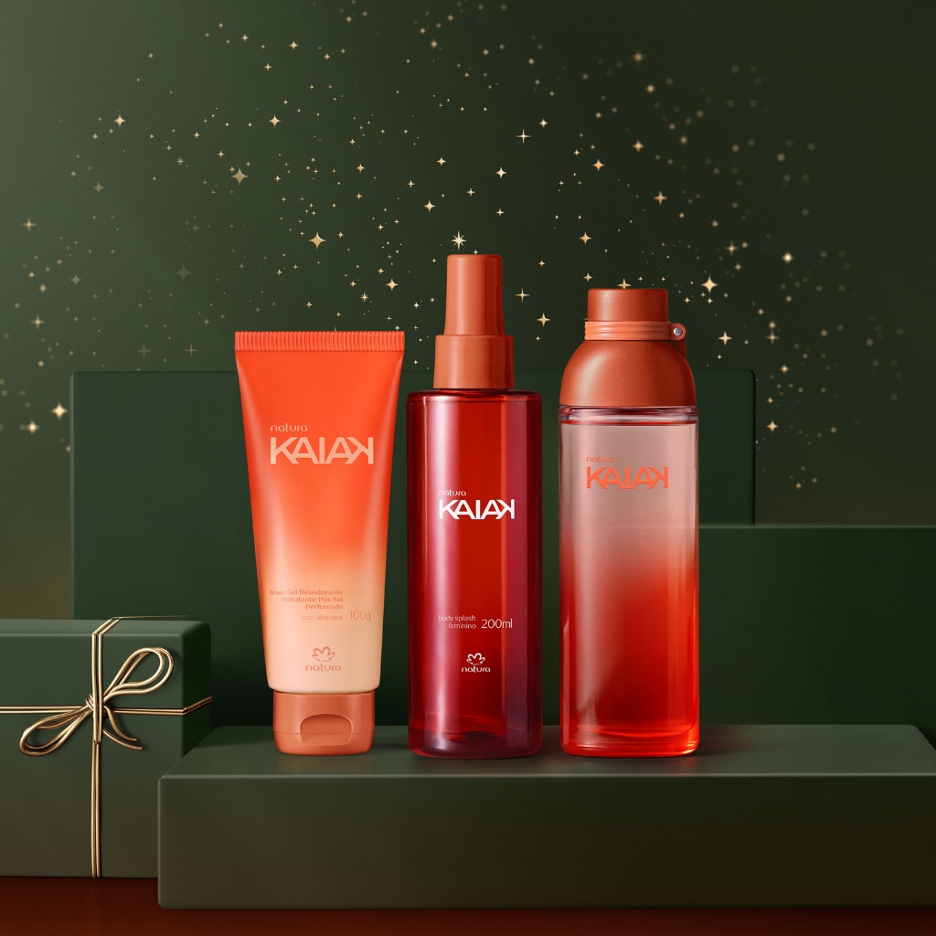 Kit Presente Perfume Hidratante Aqua Gel Body Splash Kaiak Natura ...