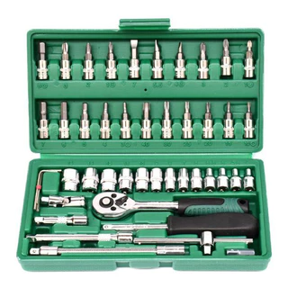 Kit 46 Chave Catraca Jogo De Soquetes Allen Torx Ferramentas OMINI