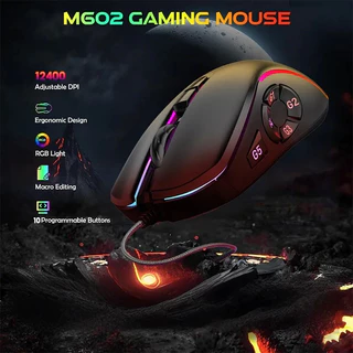 Mouse Gamer Laptop Com Fio Led Rgb 200-12800dpi 10 Botões