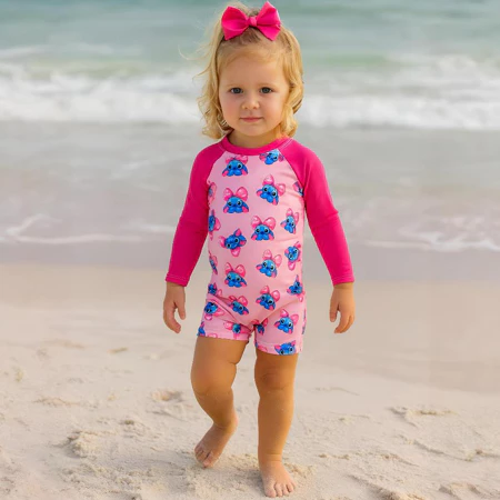 Macacão banho infantil feminino com proteção uv