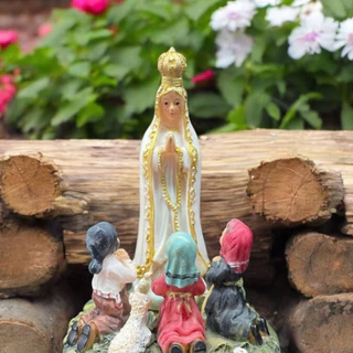 imagem religiosa nossa senhora de fatima de 9cm em resina com os pastores padroeira protetora linda imagem