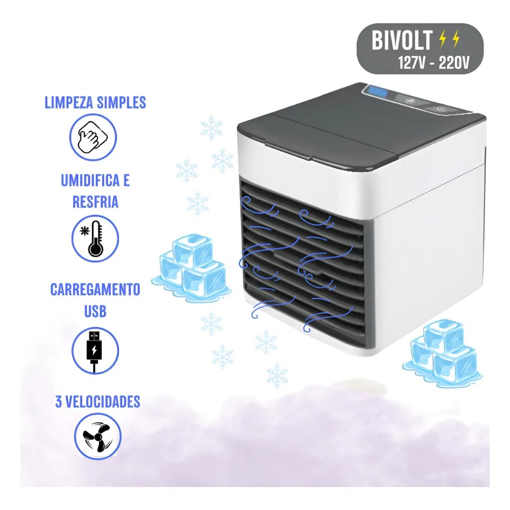 Ar Condicionado Portátil 3 Velocidades USB Bivolt | Shopee Brasil
