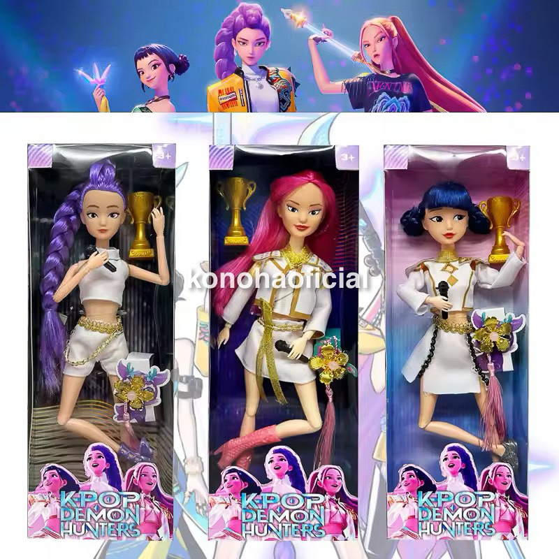 3 Bonecas K-Pop Demon Hunters Guerreiras Kpop Figura de Ação Rumi Mira ...