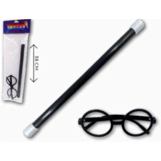 KIT VARINHA + ÓCULOS | HP | FANTASIA | COSPLAY + KIT VARINHA E ÓCULOS REDONDO