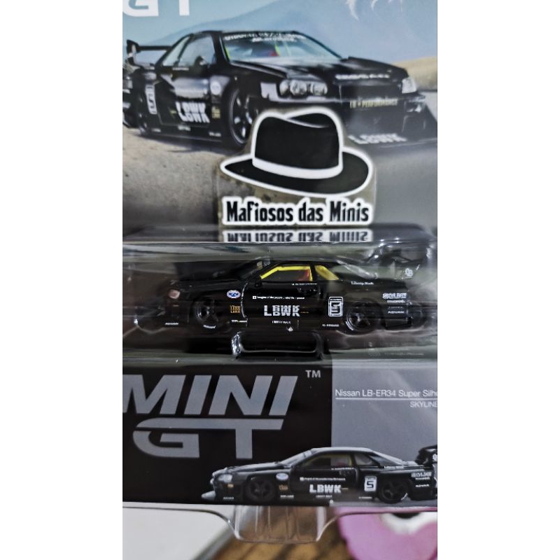 Mini GT Nissan Skyline R34 preto LBWK 