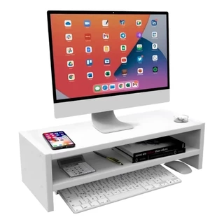 Suporte Base MDF 50CM Para Monitor Notebook Mesa Mesinha Ergonômico Apoio Escritório Quarto Sala