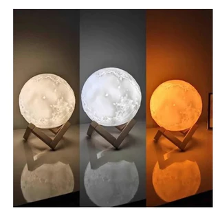 Luminária Abajur Lua Cheia 3d USB Touch 15cm