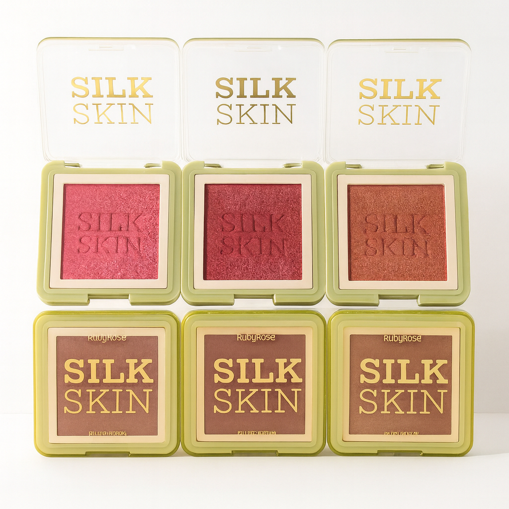 Blush Cintilante Cremoso Fresh Face Silk Skin Ruby Rose Blush Maquiagem ...
