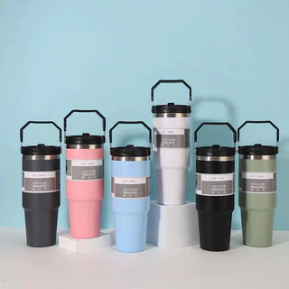 Copo Esportivo Portátil Garrafa Térmica 900ml caneca Kit garrafa espacial Frio/Quente Aço Inoxidável