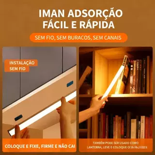 LED Sem Fio Sob Magnética Recarregável USB Sensor De Movimento Inteligente Fino barra 10/30/50cm
