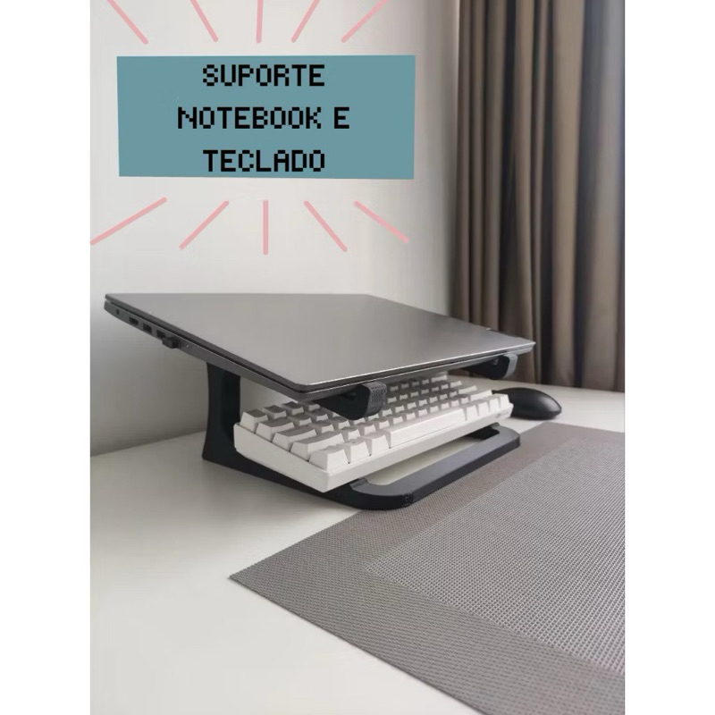 Suporte Notebook Laptop com teclado Universal Apoio Levantar Home ...