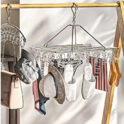 Varal 60/40 Clips Inox Prendedores Roupa Bebe Calcinha Cueca Dobrável Inox - Imagem 2