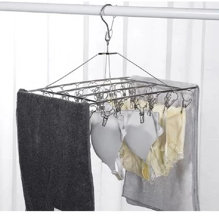 Varal 60/40 Clips Inox Prendedores Roupa Bebe Calcinha Cueca Dobrável Inox - Imagem 3