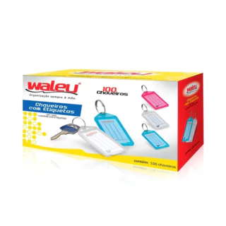 Chaveiro Plástico com Etiqueta 100 Unidades Cores Sortidas Waleu Caixa Completa Fechada Plástico 100 em Oferta na Shopee