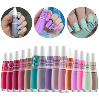 Kit 15 Esmaltes Impala Tons Vermelho Nude Cor Da Sua Moda Manicure Pedicure