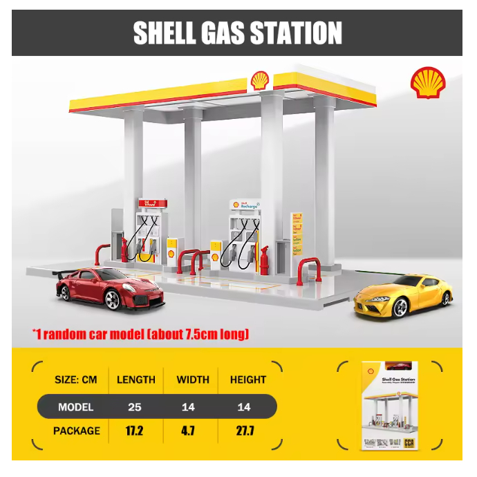 CCA COOL CHIC AUTO SHELL GAS STATION 1:64 PORSCHE RED