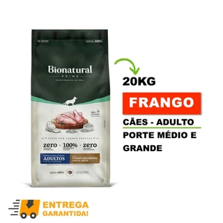 Ração Bionatural Prime Cães Adulto Raças Médias e Grandes Frango 20kg SuperPremium Envio Imediato