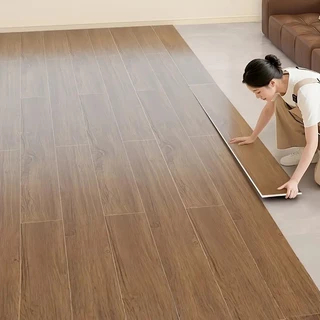 100 Placas Piso Painel Revestimento Auto Colante Mdf Vinílico Adesivo Lavável Madeira 45x11-cm