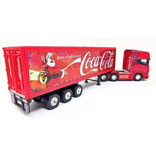 Miniatura Caminhão Scania Highline Coca Cola Natal