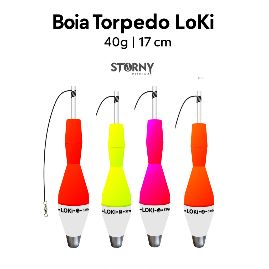Boia Torpedo Pino Arremesso 40g Loki Storny Rolha Unica Pesqueiro Pesca