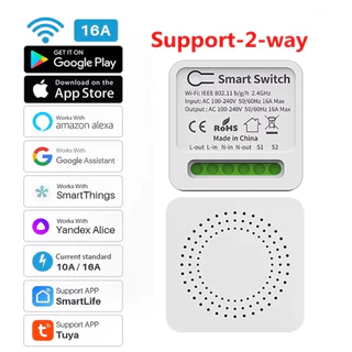 Módulo Interruptor Inteligente Tuya WiFi, Suporta Controle 2 Canal, Funciona com Alexa, Google Home
