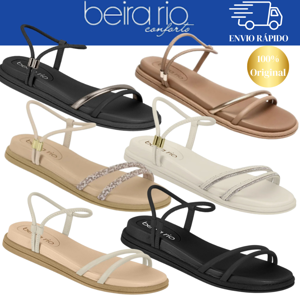 Sandalia Papete Beira Rio 8488.113 Rasteira Confortavel Original ...