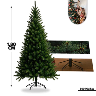 Árvore de Natal Preimum 180 cm 1000 Galhos Super Cheia Grande Luxo Decoração de Natal