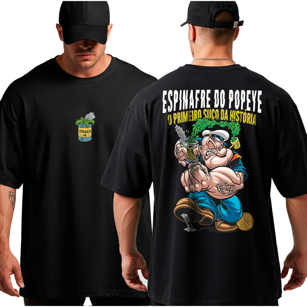 Camiseta Oversized Academia Espinafre Popeye para Treino