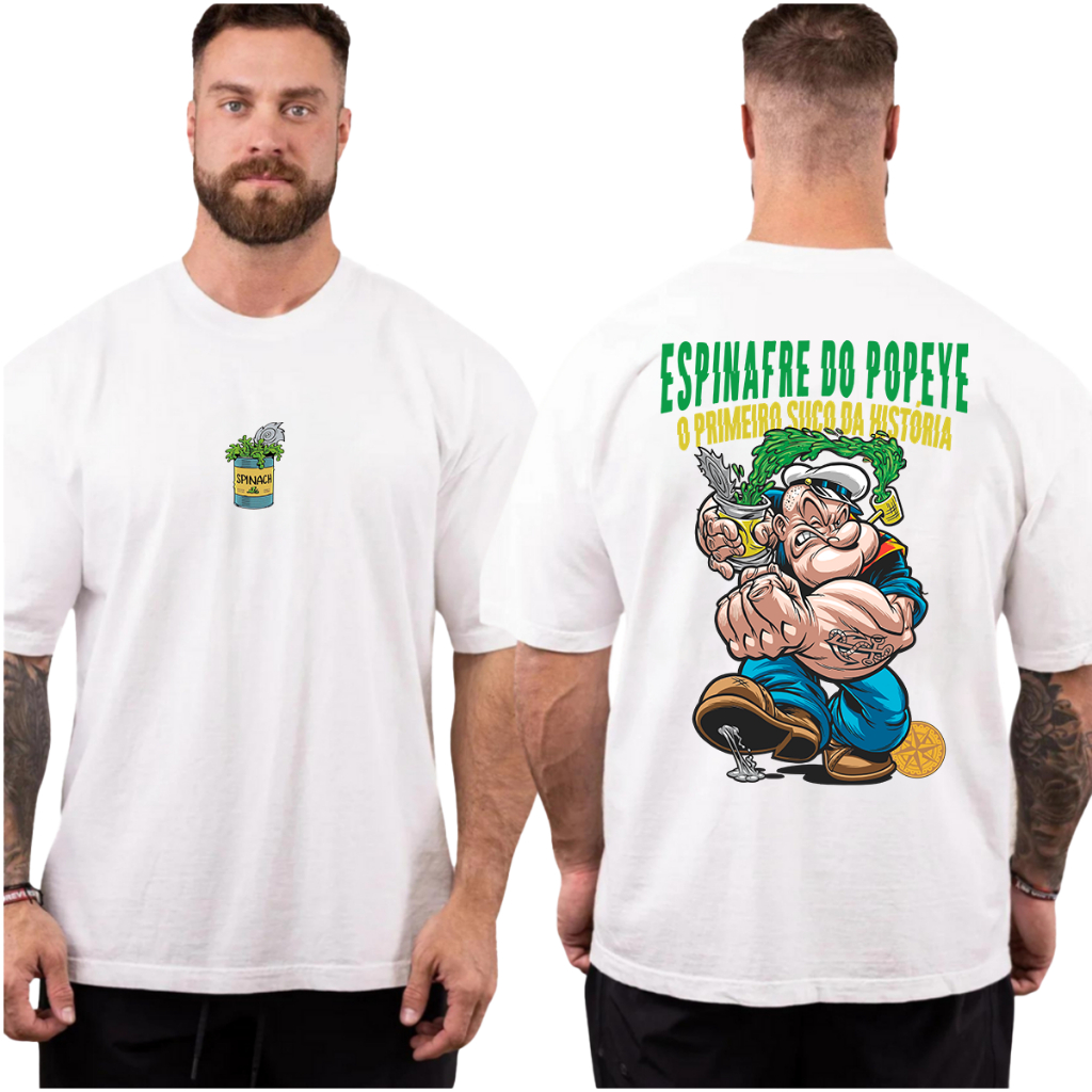 Camiseta Oversized Academia Espinafre Popeye para Treino