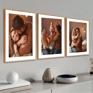 Kit 3 Quadros Personalizados Moldura Com Foto Paspatur Para Sala Quarto Escritório Hall