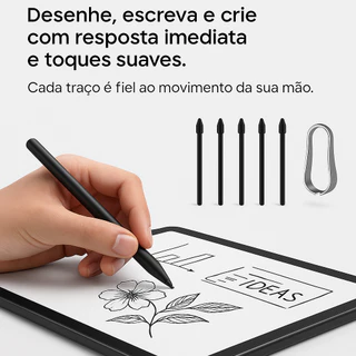 KIT 5 Pontas S Pen De Reposição + Extrator Samsung Galaxy Tab S7 S8 S9 S23 S24 Ultra