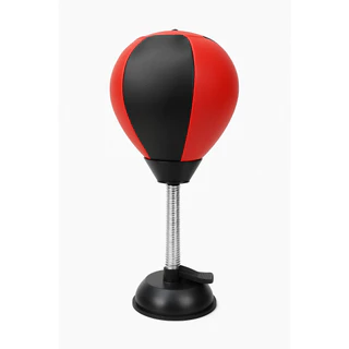 Saco De Pancada De Mesa Antiestresse Mini Bola Boxe Ventosa Vermelho e Preto Treino
