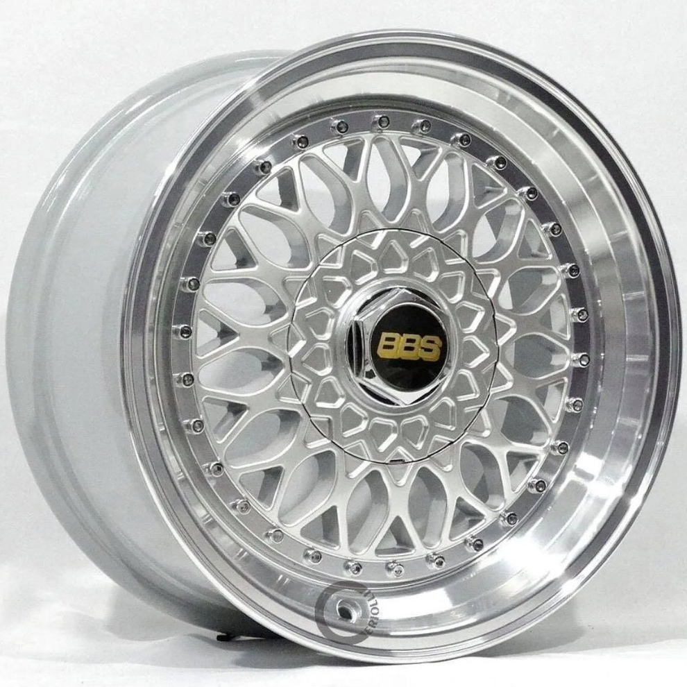 Kit 4 Rodas Bbs Rs Aro 17 Tala 7 4x100/4x108 Borda Gts Prata