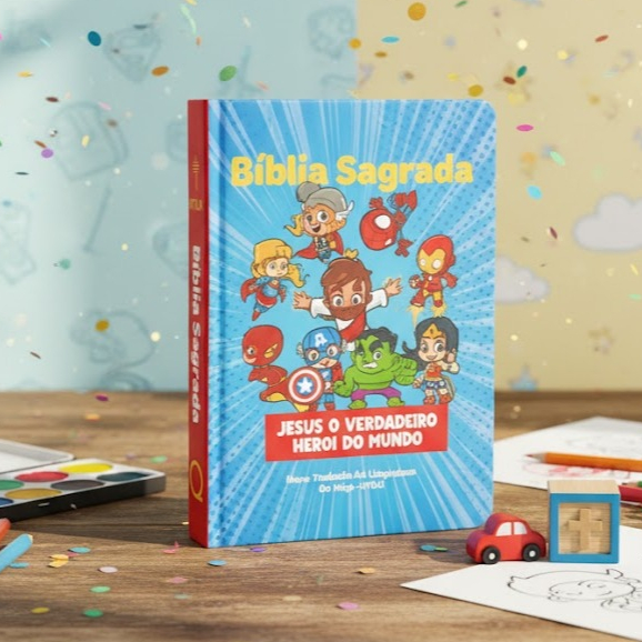 Bíblia Sagrada Infantil NTLH / Heróis Menino / Capa Dura | Shopee Brasil