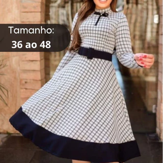 Vestido Feminino Manda Longa de Crepe de Malha Linha Premium em Oferta na Shopee