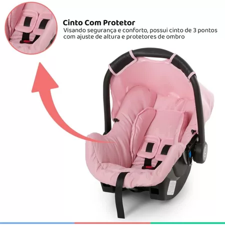 Bebe Conforto Galzerano Grid Rosa 0 Até 13Kg Cadeirinha de Carro - Vista 3